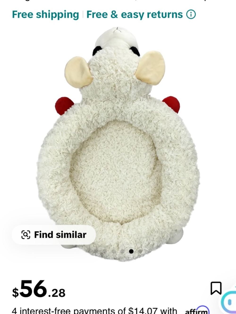 Lambchop small dog bed